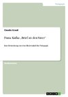 Franz Kafka ¿Brief an den Vater¿