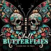 Skull Butterflies Coloring Book for Adults