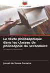 Le texte philosophique dans les classes de philosophie du secondaire