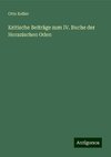 Kritische Beiträge zum IV. Buche der Horazischen Oden