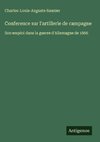 Conference sur l'artillerie de campagne