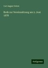 Rede zur Vereinssitzung am 2. Juni 1878