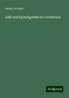 Zahl und Sprachgebiet der Deutschen