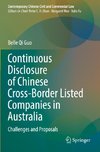 Continuous Disclosure of Chinese Cross-Border Listed Companies in Australia