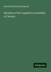 Duration of the Legislative Assembly of Ontario