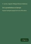 De la prostitution en Europe