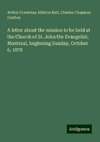 A letter about the mission to be held at the Church of St. John the Evangelist, Montreal, beginning Sunday, October 6, 1878