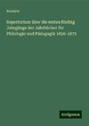 Repertorium über die ersten fünfzig Jahrgänge der Jahrbücher für Philologie und Pädagogik 1826-1875