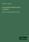 Une province romaine sous la république