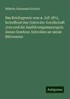 Das Reichsgesetz vom 4. Juli 1872, betreffend den Orden der Gesellschaft Jesu und die Ausführungsmassregeln dieses Gesetzes: Schreiben an meine Diöcesanen