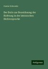 Der Dativ zur Bezeichnung der Richtung in der lateinischen Dichtersprache