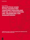 Bruchstücke einer mittelassyrischen Vorschriftensammlung für die Akklimatisierung und Trainierung von Wagenpferden