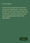 On the total annual heat received at each point of the Earth's surface from the Sun: and on the amount of the loss of that heat caused by radiation into space neglecting the effect of the atmosphere