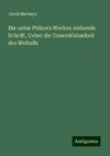 Die unter Philon's Werken stehende Schrift, Ueber die Unzerstörbarkeit des Weltalls