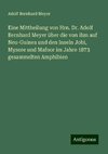 Eine Mittheilung von Hrn. Dr. Adolf Bernhard Meyer über die von ihm auf Neu-Guinea und den Inseln Jobi, Mysore und Mafoor im Jahre 1873 gesammelten Amphibien