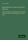 Dissertation sur le cancer de la lèvre inférieure