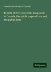 Results of five years Grit-Rouge rule in Canada: the public expenditure and the public debt