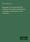 Memorial, to the Honorable, the members of the State constitutional convention, concerning 