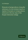 Elements of jurisprudence, being the substance of a few lectures based on Austin's Principles of Jurisprudence, delivered to the law class of the Punjab University College