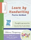 Learn by Handwriting, Practice Workbook - United States of America, States and Capitals - Cursive, Level 2