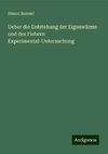 Ueber die Entstehung der Eigenwärme und des Fiebers: Experimental-Untersuchung