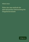 Ueber eine neue methode der mikroskopischen Untersuchung des Säugethierkreislaufs