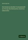 Die Gewere zu Rechter Vormundschaft als Princip des Sächsischen ehelichen Güterrechts