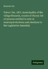 Voters' list, 1877, municipality of the village Brussels, county of Huron: list of persons entitled to vote at municipal elections and elections to the Legislative Assembly