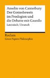 Der Gottesbeweis im Proslogion und die Debatte mit Gaunilo