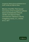 Minutes of the Fifty-Third Annual Convention of the Evangelical Lutheran Synod and Ministerium of South Carolina and Adjacent States, Convened at St. Matthew's Church, Orangeburg County, S.C., October 16-21, 1877