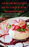 LIVRE DE RECETTES DE PLATS ITALIENS TRADITIONNELS