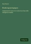 Études égyptologiques