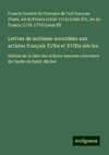 Lettres de noblesse accordées aux artistes français XVIIe et XVIIIe siècles