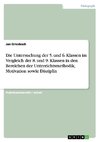 Die Untersuchung der 5. und 6. Klassen im Vergleich der 8. und 9. Klassen in den Bereichen der Unterrichtsmethodik, Motivation sowie Disziplin