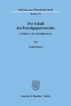 Der Inhalt des Freizügigkeitsrechts (Artikel 11 des Grundgesetzes)