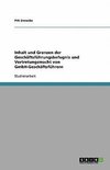 Inhalt und Grenzen der Geschäftsführungsbefugnis und Vertretungsmacht von GmbH-Geschäftsführern