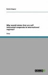 Why would states that are self interested cooperate in international regimes?