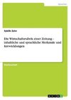 Die Wirtschaftsrubrik einer Zeitung - inhaltliche und sprachliche Merkmale und Entwicklungen