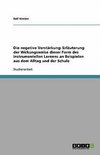 Die negative Verstärkung: Erläuterung der Wirkungsweise dieser Form des instrumentellen Lernens an Beispielen aus dem Alltag und der Schule