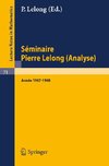 Séminaire Pierre Lelong (Analyse). Année 1967-1968