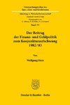 Der Beitrag der Finanz- und Geldpolitik zum Konjunkturaufschwung 1982/83.