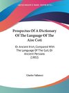 Prospectus Of A Dictionary Of The Language Of The Aire Coti