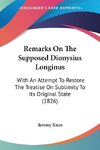 Remarks On The Supposed Dionysius Longinus