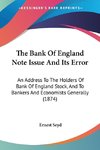 The Bank Of England Note Issue And Its Error