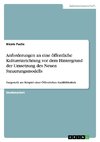 Anforderungen an eine öffentliche Kultureinrichtung vor dem Hintergrund der Umsetzung des Neuen Steuerungsmodells