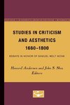 Studies in Criticism and Aesthetics, 1660-1800