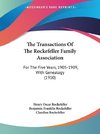 The Transactions Of The Rockefeller Family Association