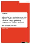 Relationship between the European Court of Justice and the National Constitutional Courts. The control of legislative competences of the European Union