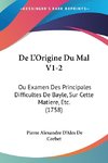 De L'Origine Du Mal V1-2