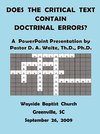 Does The Critical Text Contain Doctrinal Errors?